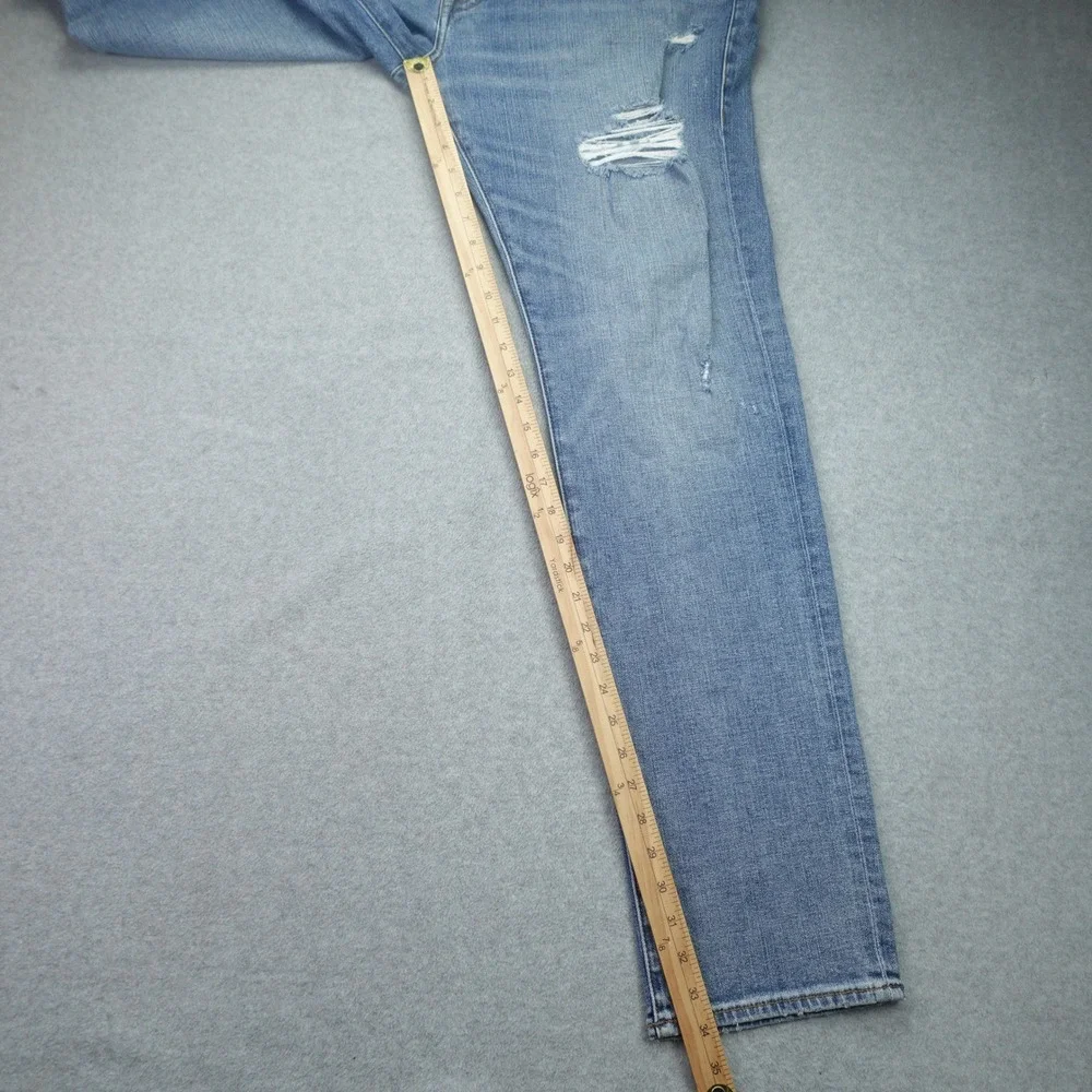 True Religion Jeans Mens 40 Blue Distressed Rocco Relaxed Skinny Pony Express
